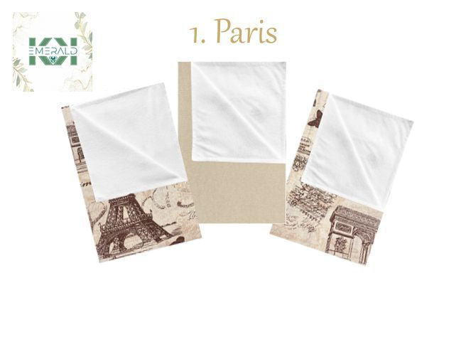 Gift Set Paris Blanket with matching pillow and Waterproof bed sheets, Newborn Baby Shower New Parents Travel Essentials gift set in box