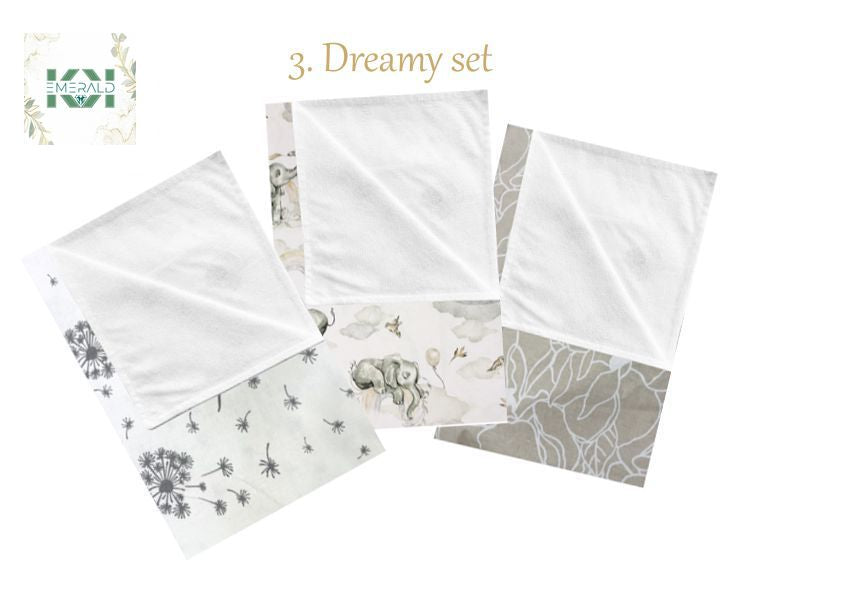 Gift Set Baby Waterproof Reusable Cotton Diaper Changing Pad Mat 3 pieces in Gift box