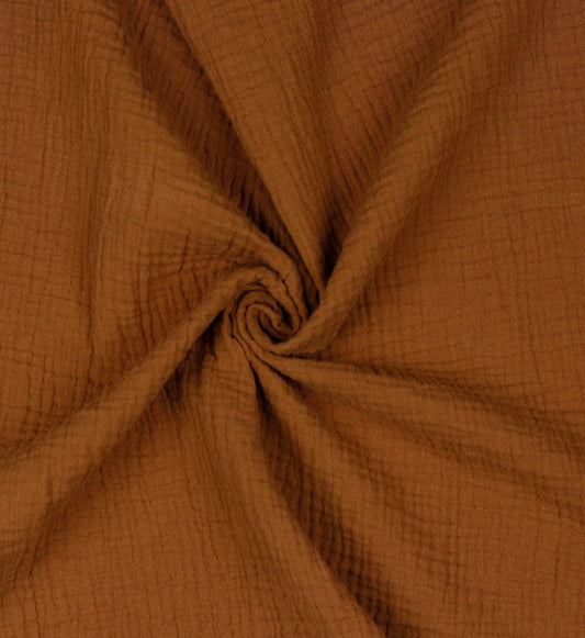 Warm Brown Muslin Cotton Fabric