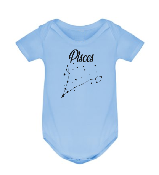 Zodiac sign Baby Bodysuit, Custom Baby Birthday Months Stars Astrology sign Bodysuit