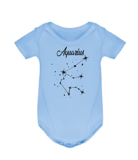 Zodiac sign Baby Bodysuit, Custom Baby Birthday Months Stars Astrology sign Bodysuit