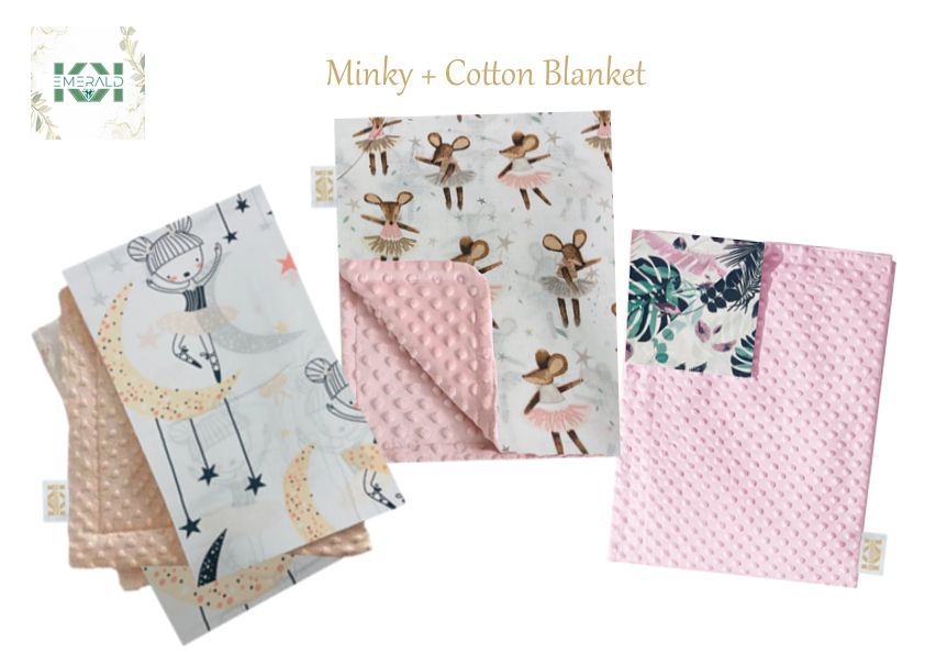 Minky Cotton Throw Blanket in Gift box, Baby I Toddler I Teen I Adult sizes