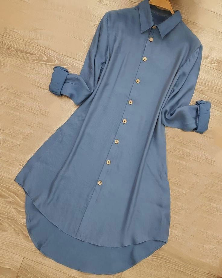 Premium Cotton Shirt Dress Long Sleeves I Organic, eco-friendly and breathable