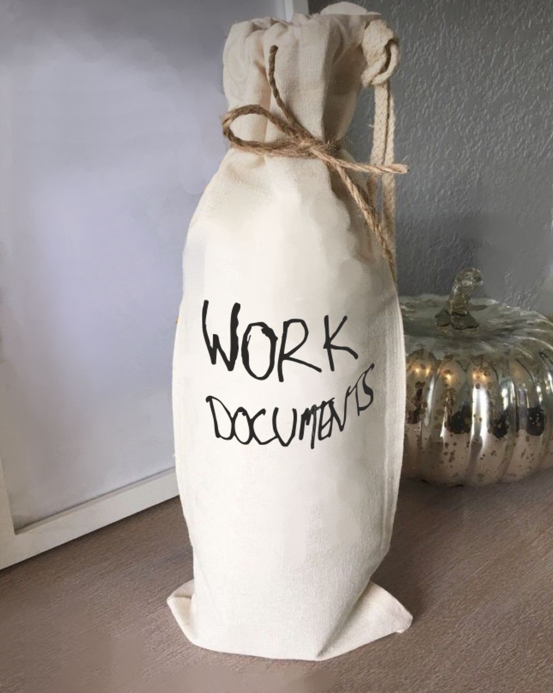 Work Documents Funny Bottle Bag Gift for College Friend